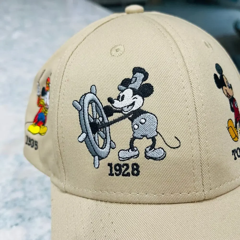 Disney Mickey Mouse Through The Years Hat Cap Vintage 1928 Today Florida Tan